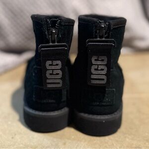 UGG Black Ankle Boots with Logo Strap